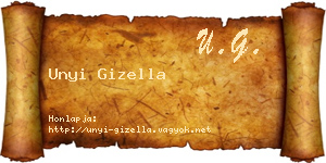 Unyi Gizella névjegykártya